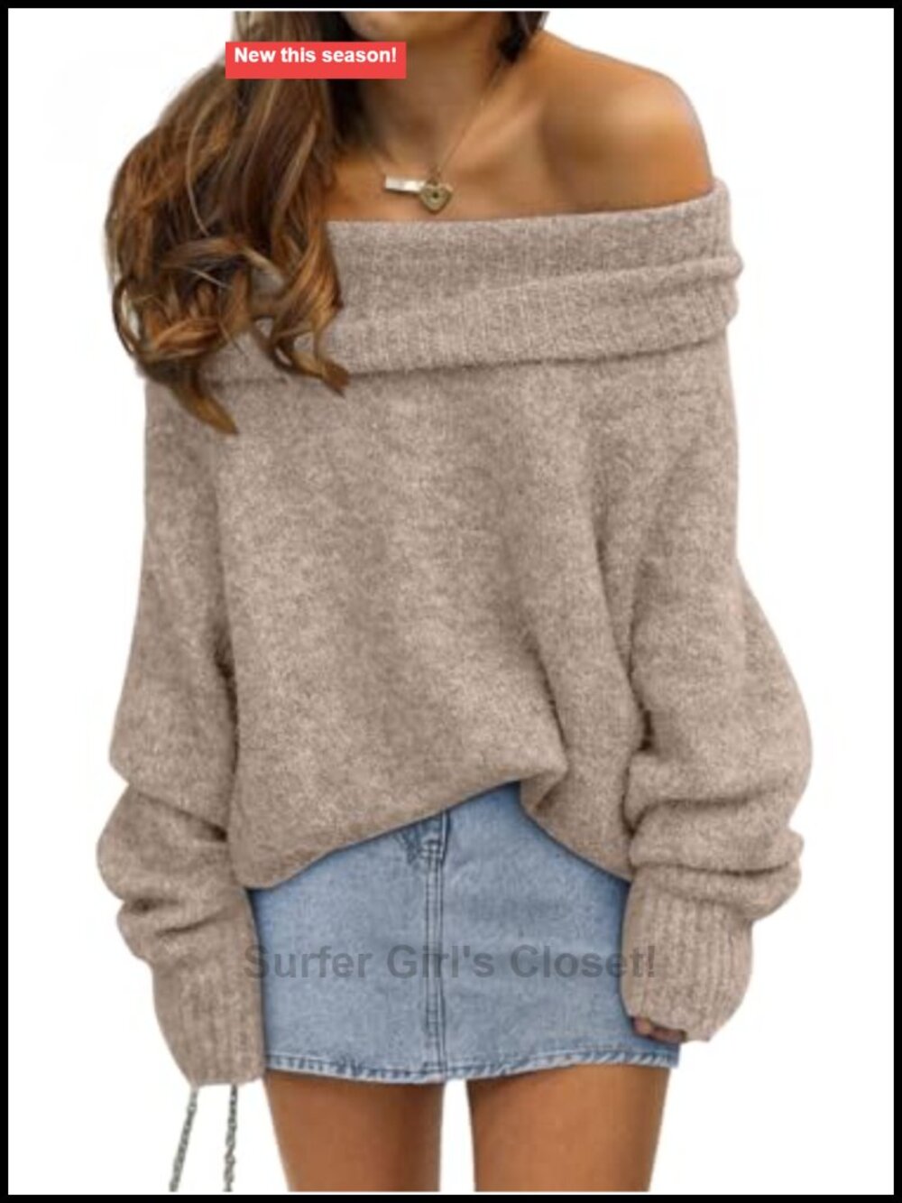 Womens Oversized Off The Shoulder Pullover Sweater Batwing Long Sleeve Knit